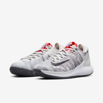 Nike Court Air Zoom Zero - Női Teniszcipő - Platina/Piros/Királykék/Szürke